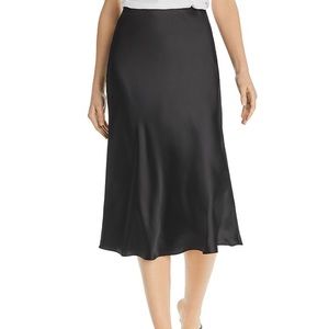 Aqua NWOT midi satin slip skirt size small